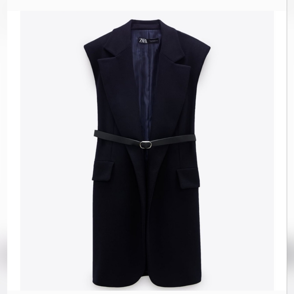 Zara Women's Navy Blue Sleeveless Vest - Picture 5 of 16